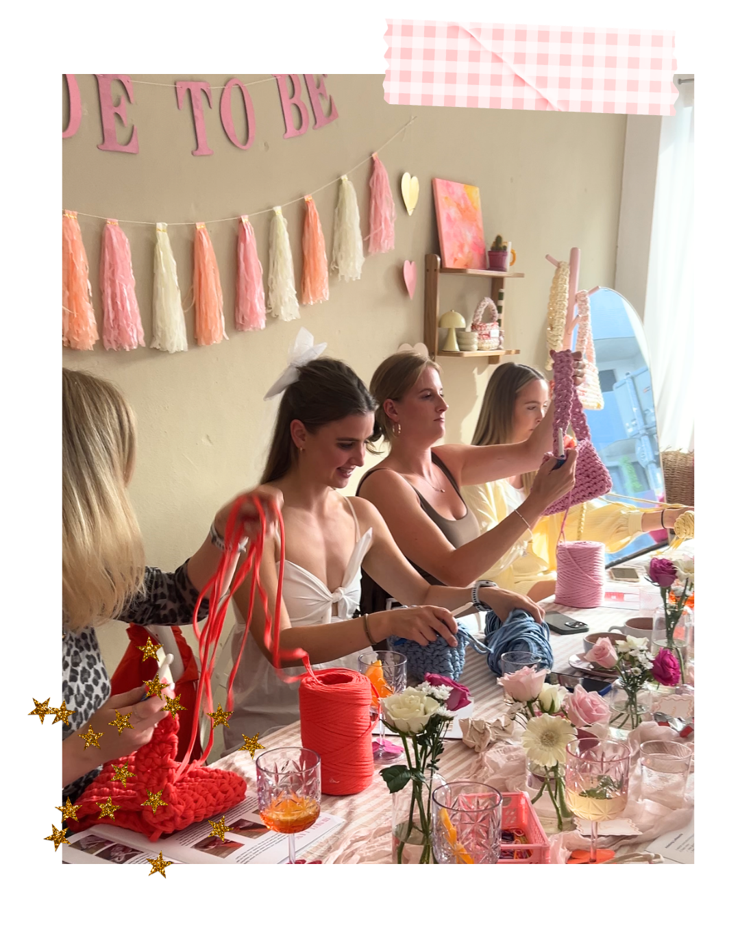 Kreativer JGA in Münster Bride to Be Häkelworkshop